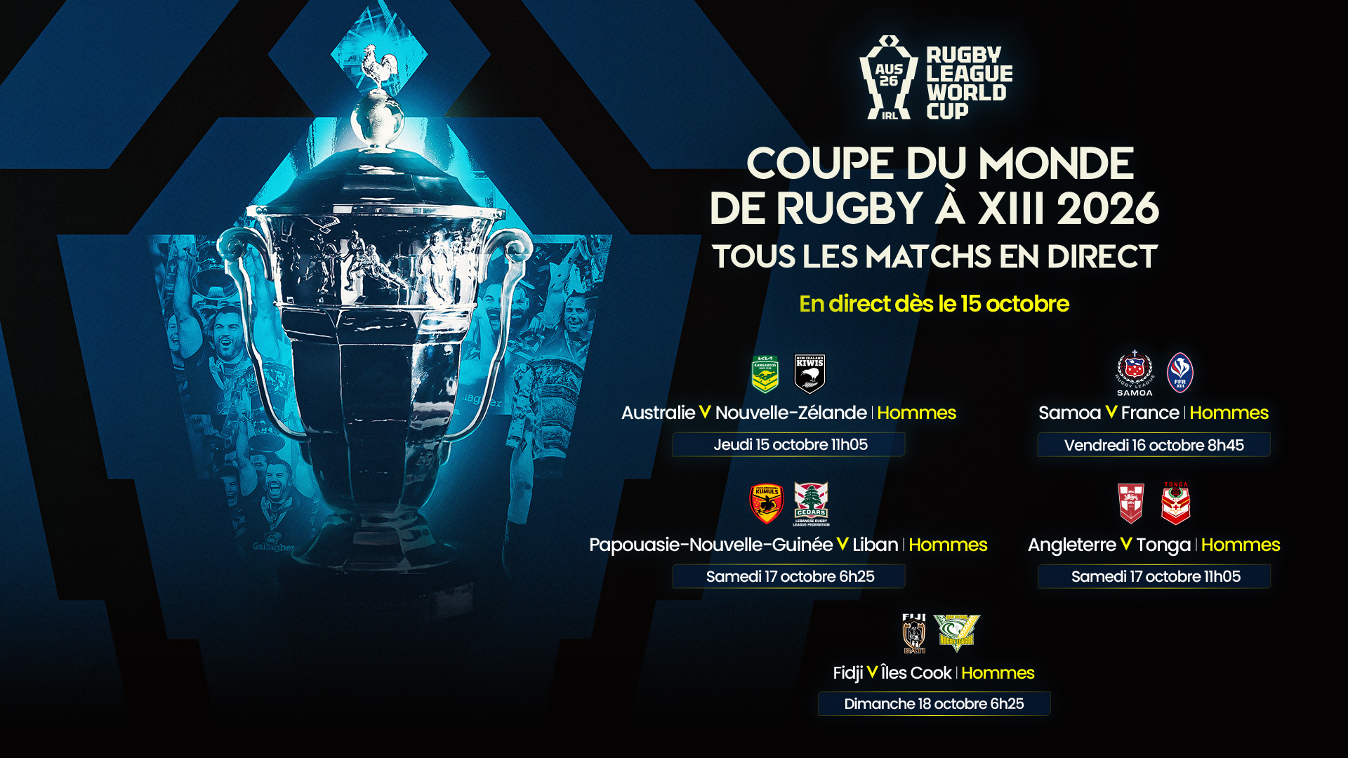 Coupe du Monde de Rugby à XIII 2026 : Premier Sports diffusera la compétition !